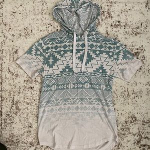 Carbon Extra Long Pattern Tee W/Hood